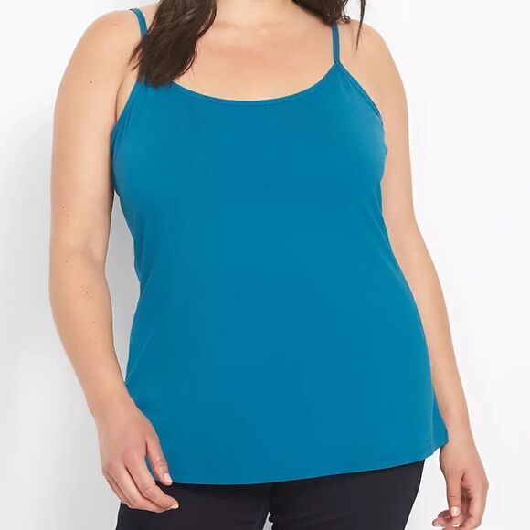 Lane Bryant Turquoise Blue Tank Top 18/20 Cotton Blend NWOT Adjustable Straps - Picture 14 of 14